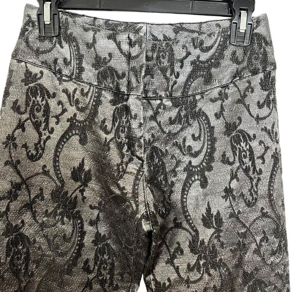 Signe Paris Y2K Whimsigoth Grunge Vintage Flare Texture Womens Pants Silver sz 2 - Picture 5 of 16